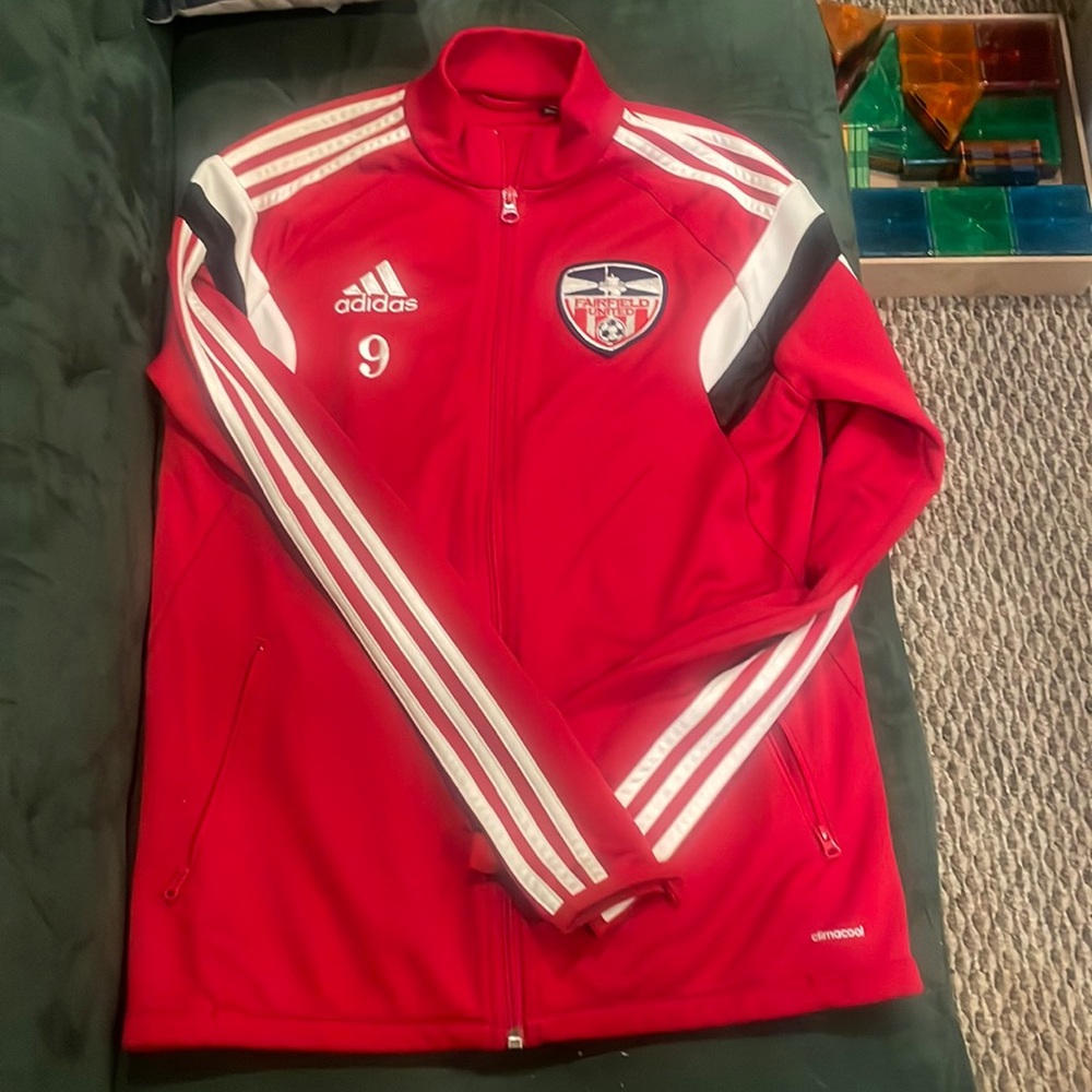 Fairfield United red boys Adidas zippered jacket